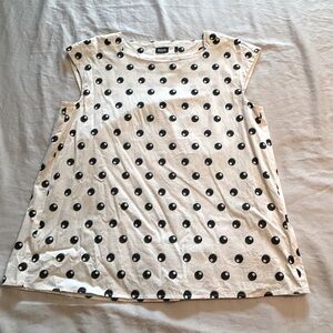 EMME Marella Cream Top with Dots - US Sz 6 - EUC